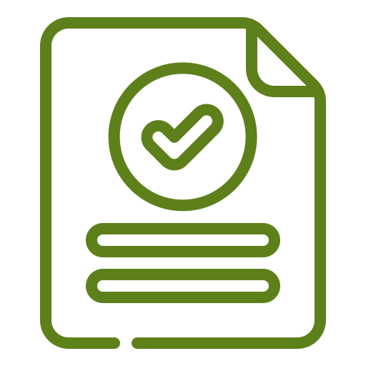 Green line-art icon of drafting tools on a rolled blueprint, featuring a compass, ruler, and triangle.