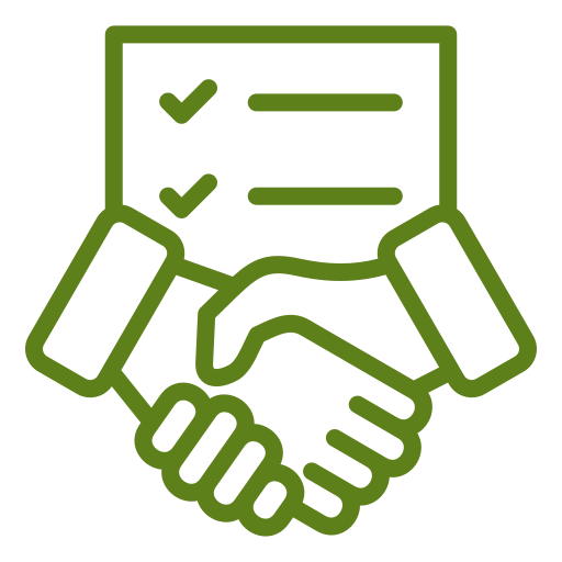 Handshake over a checklist on a document, symbolizing agreement and completed tasks/checks.